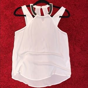 Nordstrom Rack white beaded detail tank top
